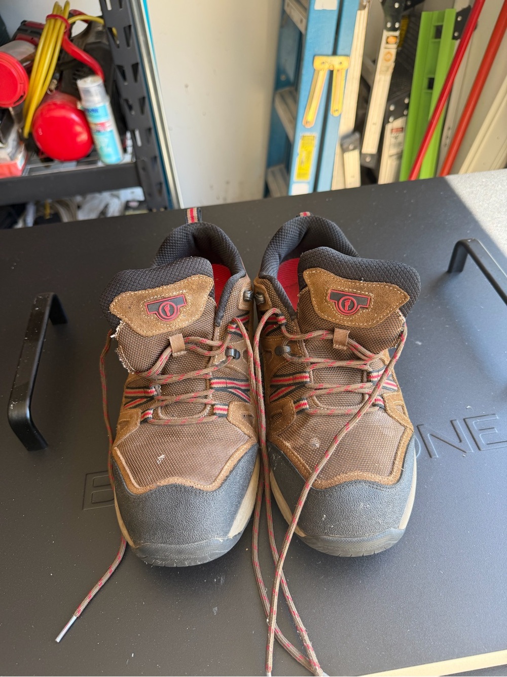 PowerStep Pinnacle Hiking Shoes Brown/Gray/Red US 11.5 M